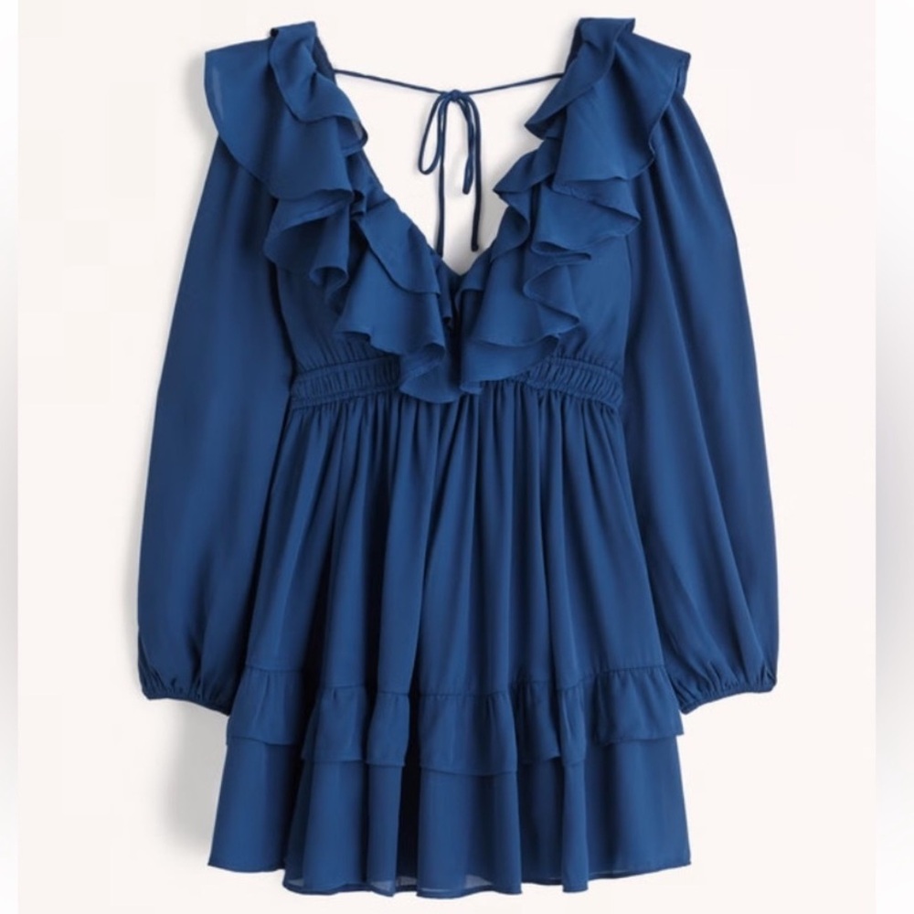 Abercrombie & Fitch Blue Ruffled Babydoll Dress